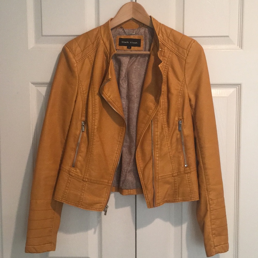 Camel color pleather jacket.